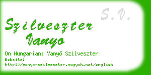 szilveszter vanyo business card